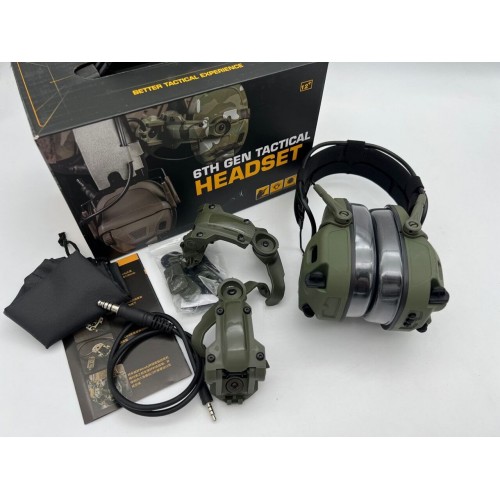 6TH GEN TACTICAL HEADSET тактическая гарнитура, звукосниматель и шумоподавление, активные в Альметьевске
