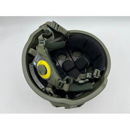 Кевларовый тактический баллистический композитный шлем ACH MICH NIJ IIIA Ops-Core (цвет «олива») / Бр2 класс защиты / с защитой ушей и системой регулировки Венди в Альметьевске