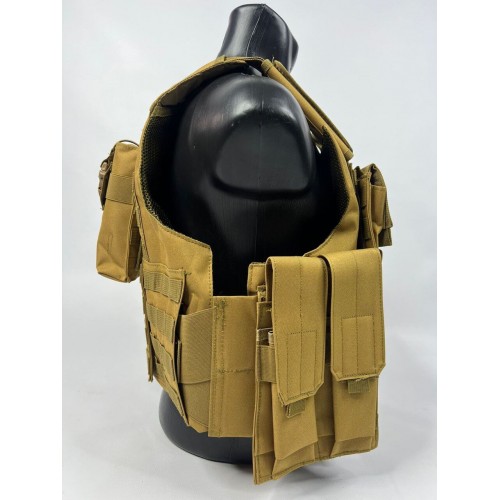Тактический разгрузочный жилет «5 / пять карманов» с подсумками Tactical Molle Plate Carrier для съемных бронепластин в Альметьевске